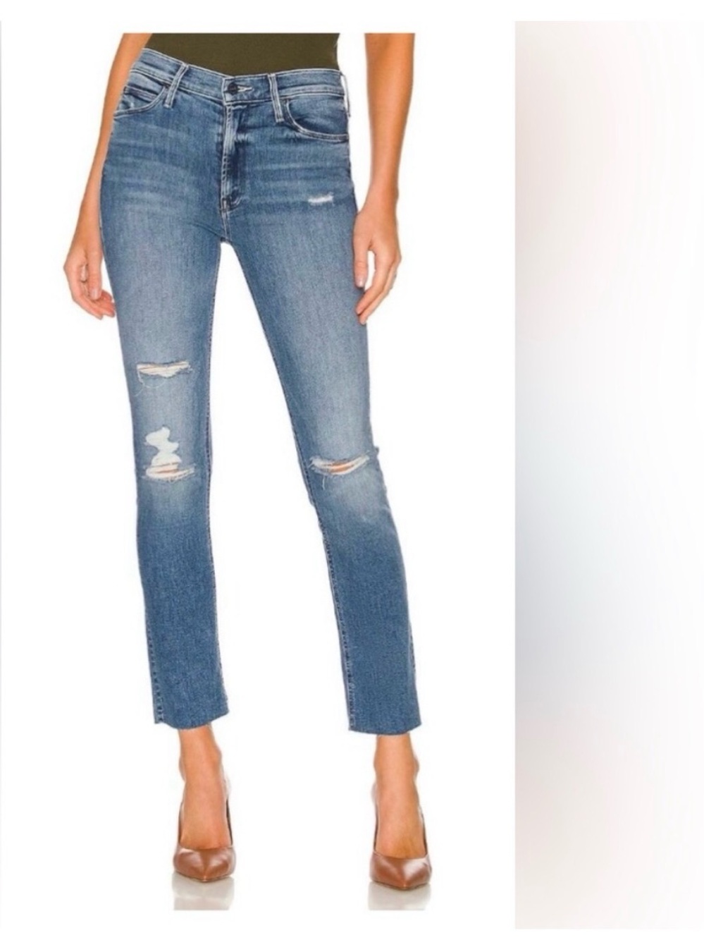 MOTHER Mid Rise Dazzler Ankle Fray Weekend Warrior